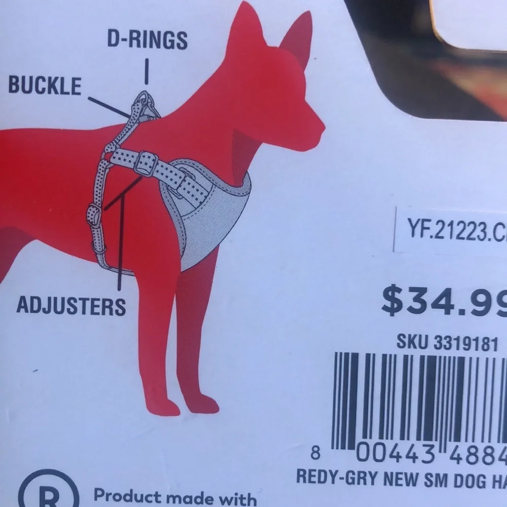 NWT Reddy gray dog harness S